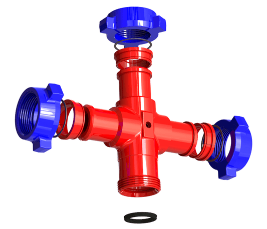 Cross  ,3" 1502 M (wing ) x M (wing ) x M (wing ) x F (thread)  1 /2" NPT TAP,  Standard  15000  PSI